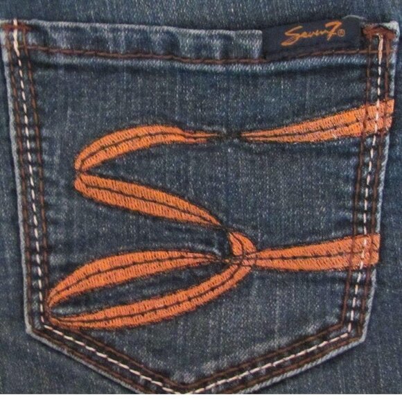 Seven7 Legging Dark Distressed Wash Denim Jeans - Picture 6 of 12